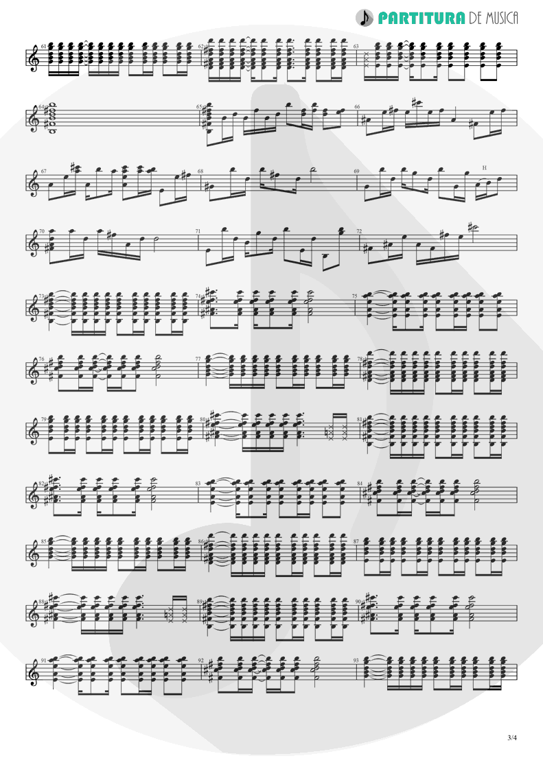 Partitura de musica de Guitarra Elétrica - Hotel California | Eagles | Hotel California 1976 - pag 3