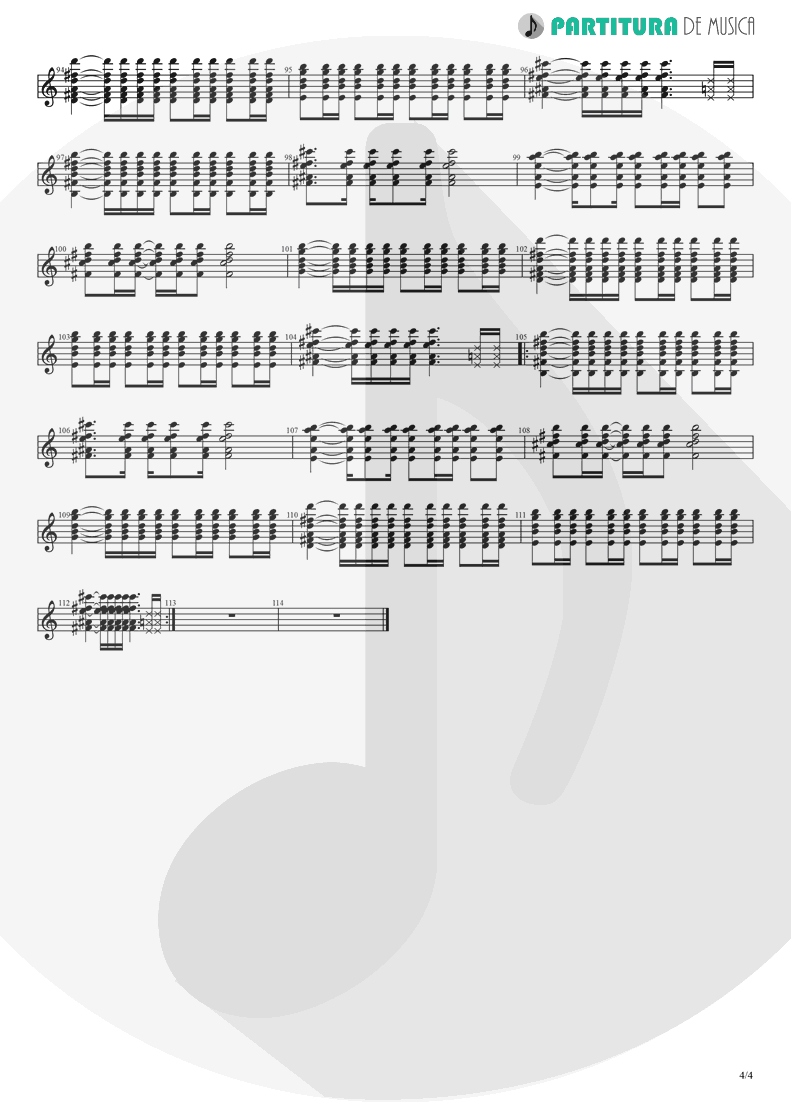 Partitura de musica de Guitarra Elétrica - Hotel California | Eagles | Hotel California 1976 - pag 4