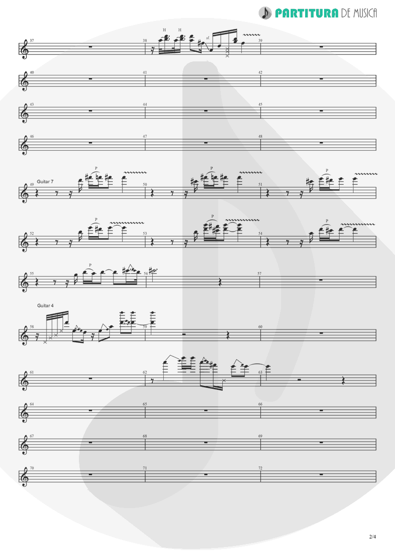 Partitura de musica de Guitarra Elétrica - Hotel California | Eagles | Hotel California 1976 - pag 2