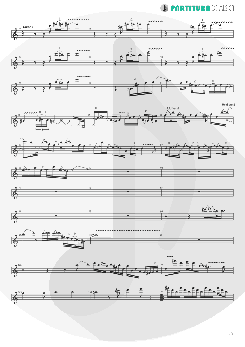 Partitura de musica de Guitarra Elétrica - Hotel California | Eagles | Hotel California 1976 - pag 3