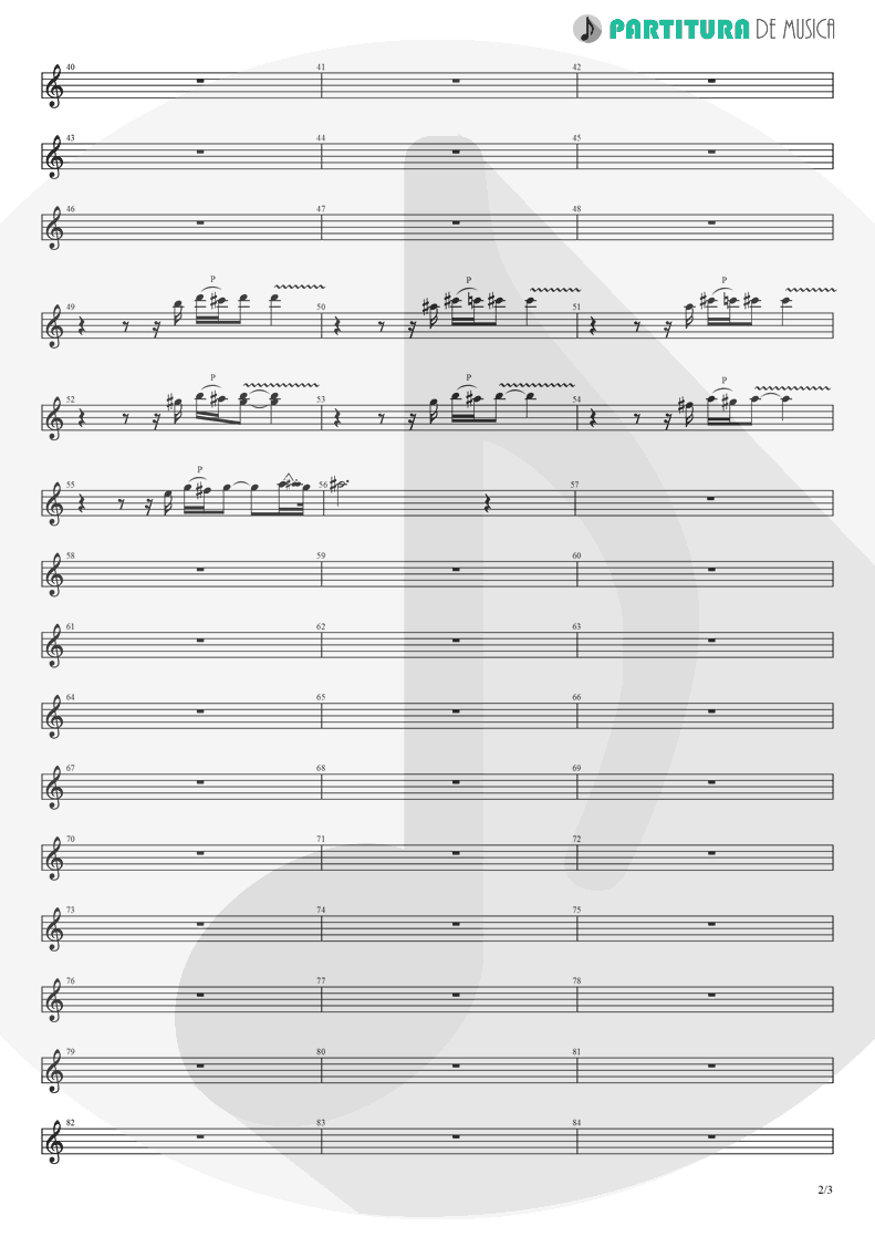 Partitura de musica de Guitarra Elétrica - Hotel California | Eagles | Hotel California 1976 - pag 2