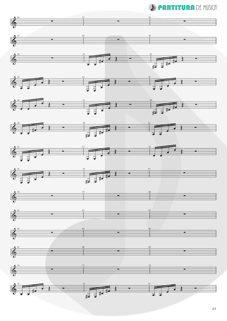 Partitura de musica de Violão - Hotel California | Eagles | Hotel California 1976 - pag 2