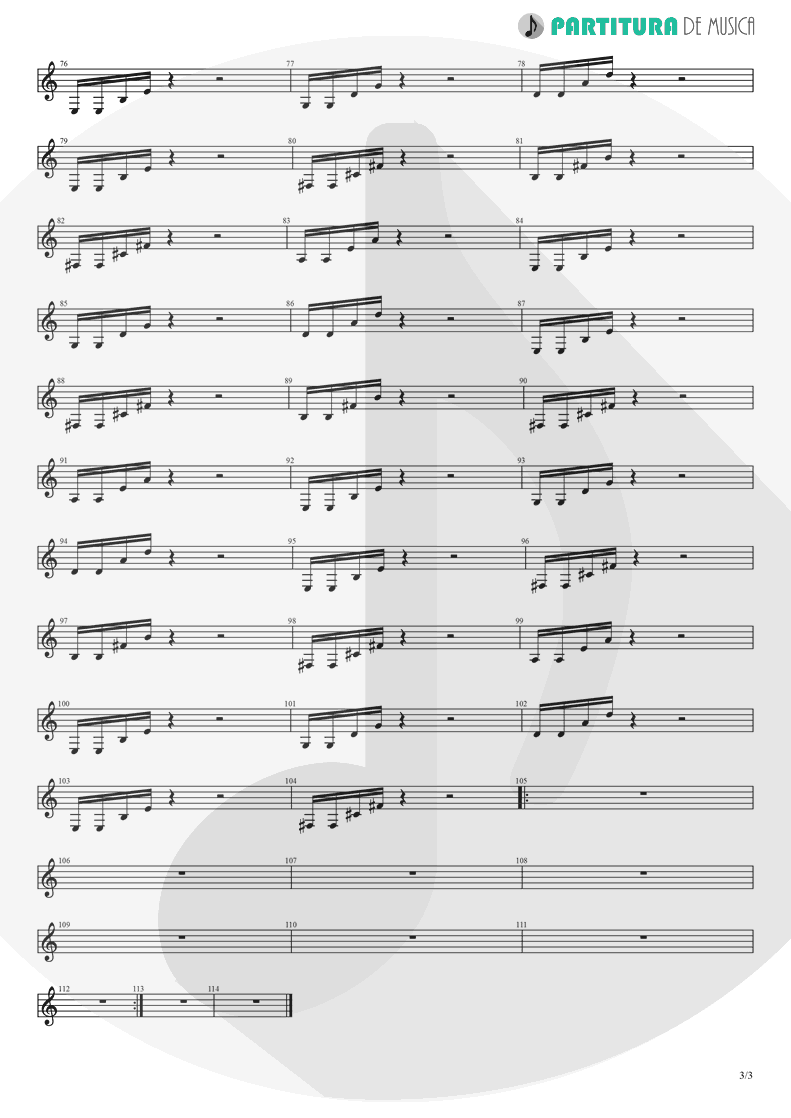 Partitura de musica de Violão - Hotel California | Eagles | Hotel California 1976 - pag 3