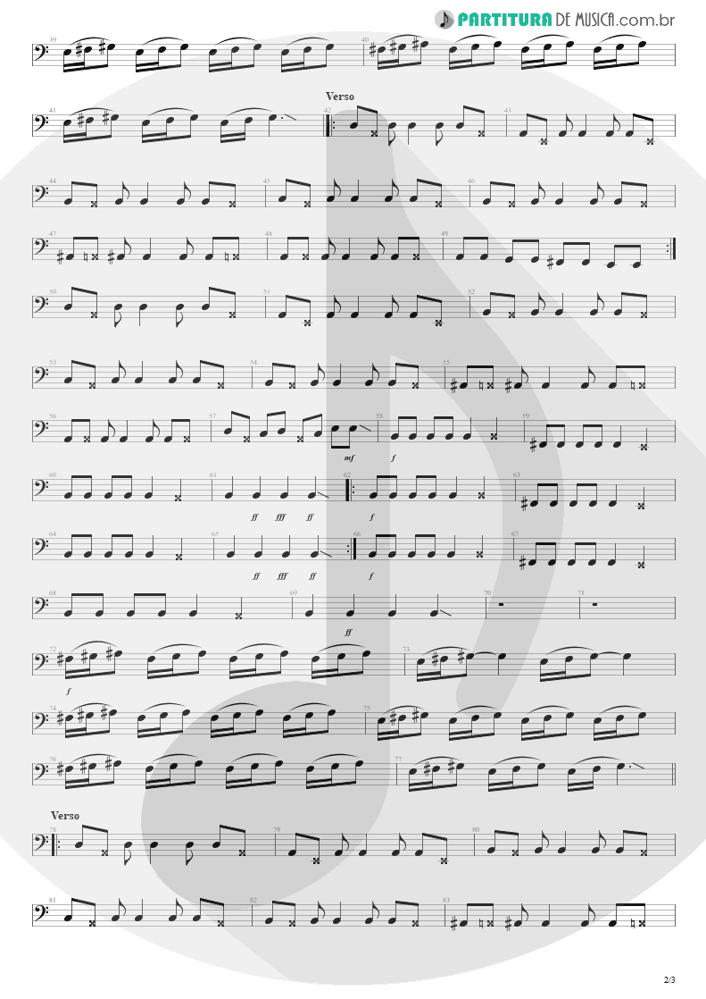 Partitura de musica de Baixo Elétrico - Tribos E Tribunais | Engenheiros do Hawaii | Ouça o Que Eu Digo: Não Ouça Ninguém 1988 - pag 2