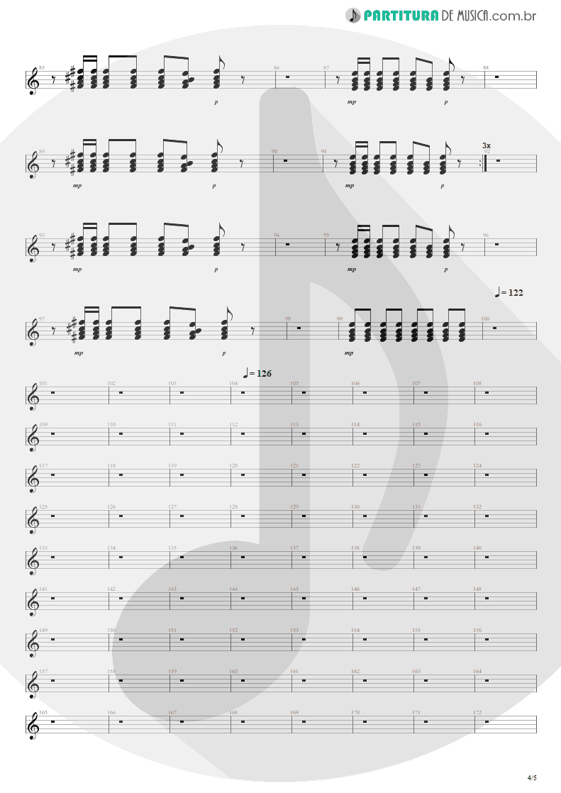 Partitura de musica de Guitarra Elétrica - Anoiteceu Em Porto Alegre | Engenheiros do Hawaii | O Papa é Pop 1990 - pag 4