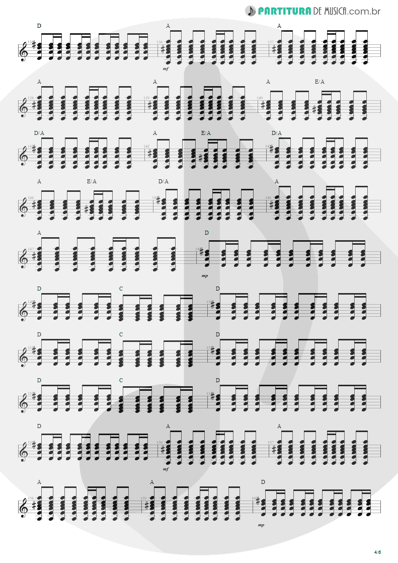 Partitura de musica de Violão - Anoiteceu Em Porto Alegre | Engenheiros do Hawaii | O Papa é Pop 1990 - pag 4