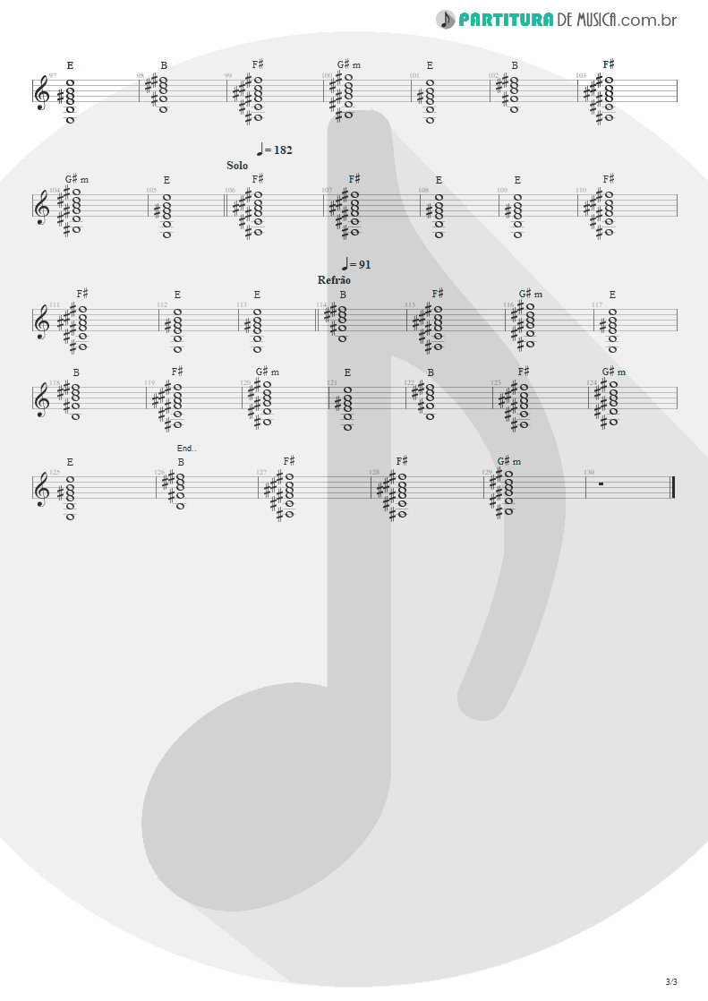 Partitura de musica de Violão - Ritos De Passagem | Engenheiros do Hawaii | Surfando Karmas & DNA 2002 - pag 3