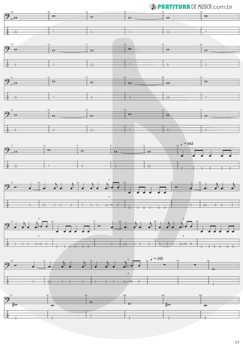 Tablatura + Partitura de musica de Baixo Elétrico - So Close | Evanescence | Evanescence 1998 - pag 2