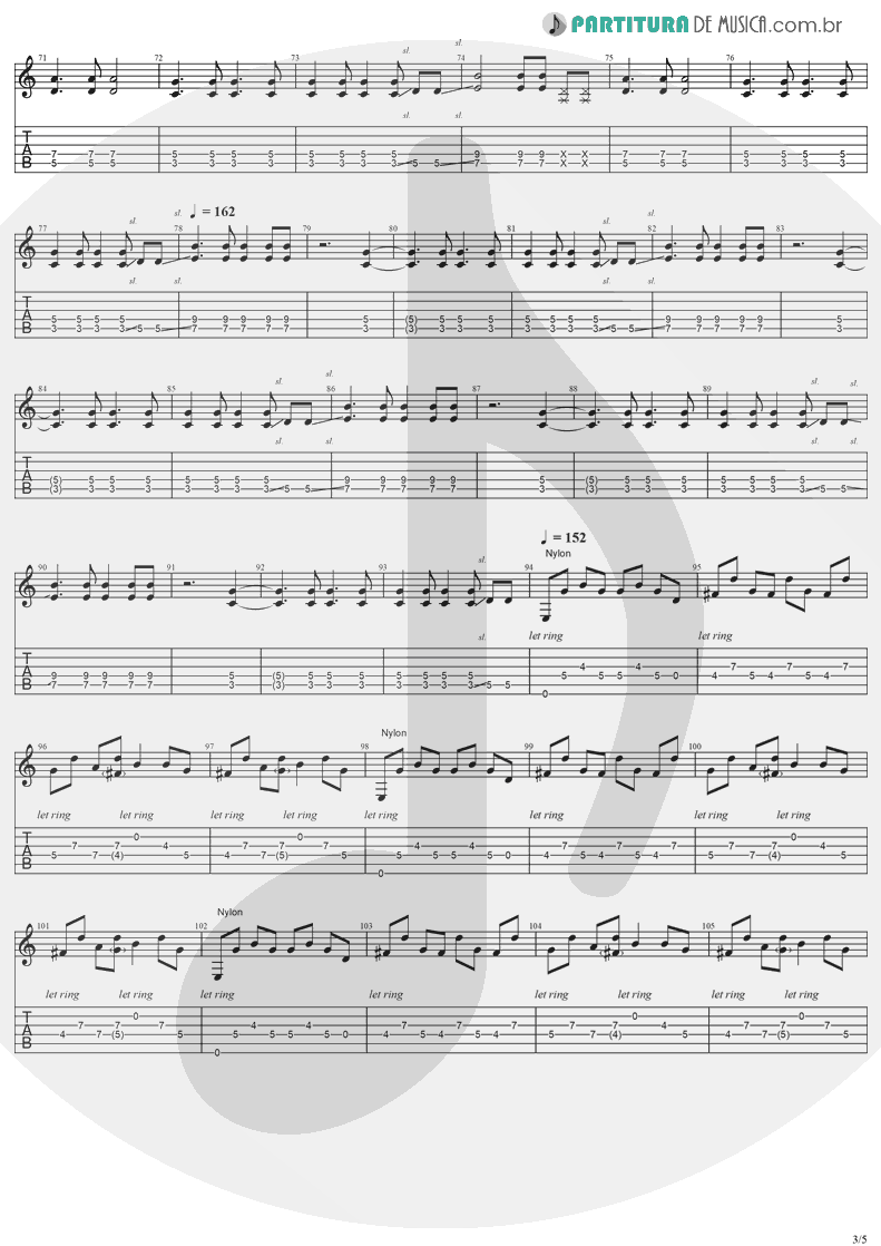 Tablatura + Partitura de musica de Guitarra Elétrica - So Close | Evanescence | Evanescence 1998 - pag 3