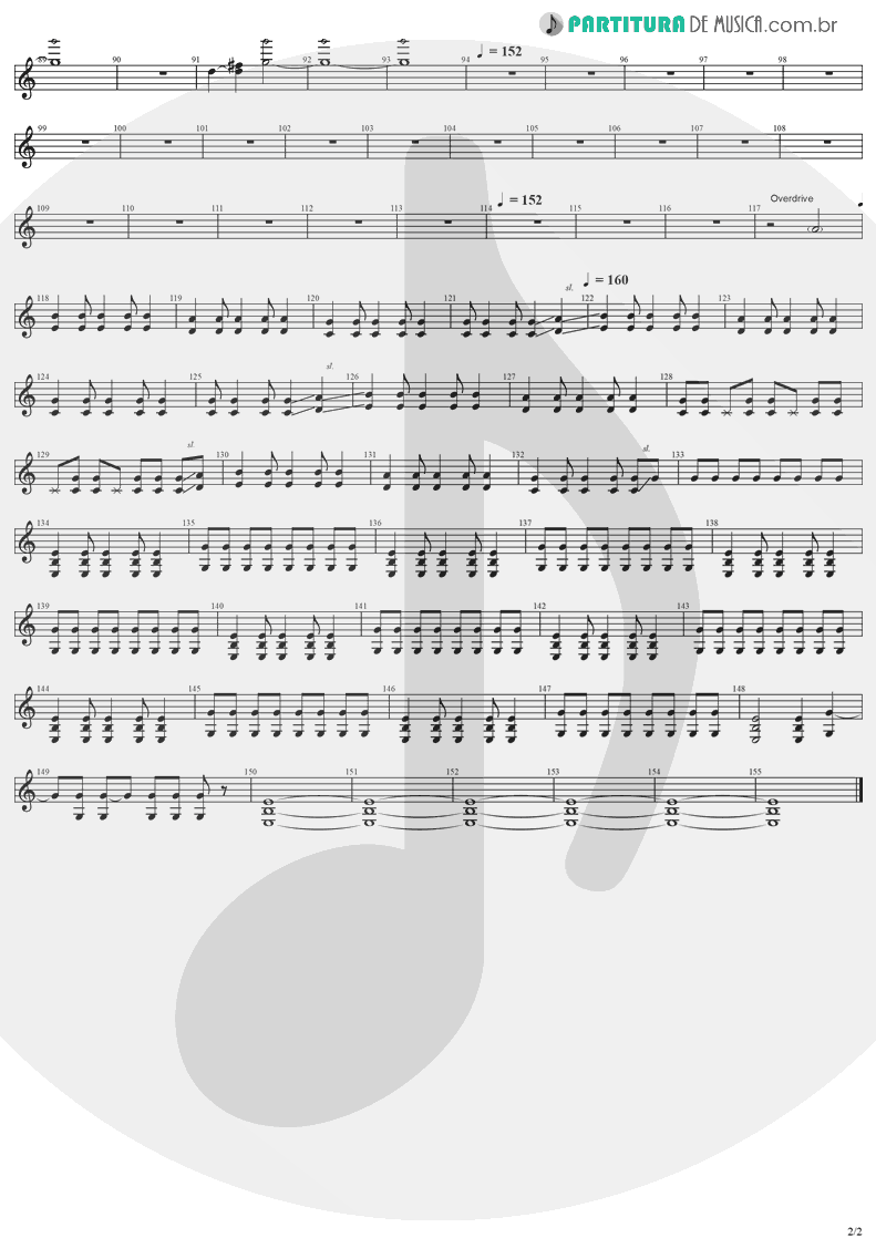 Partitura de musica de Guitarra Elétrica - So Close | Evanescence | Evanescence 1998 - pag 2