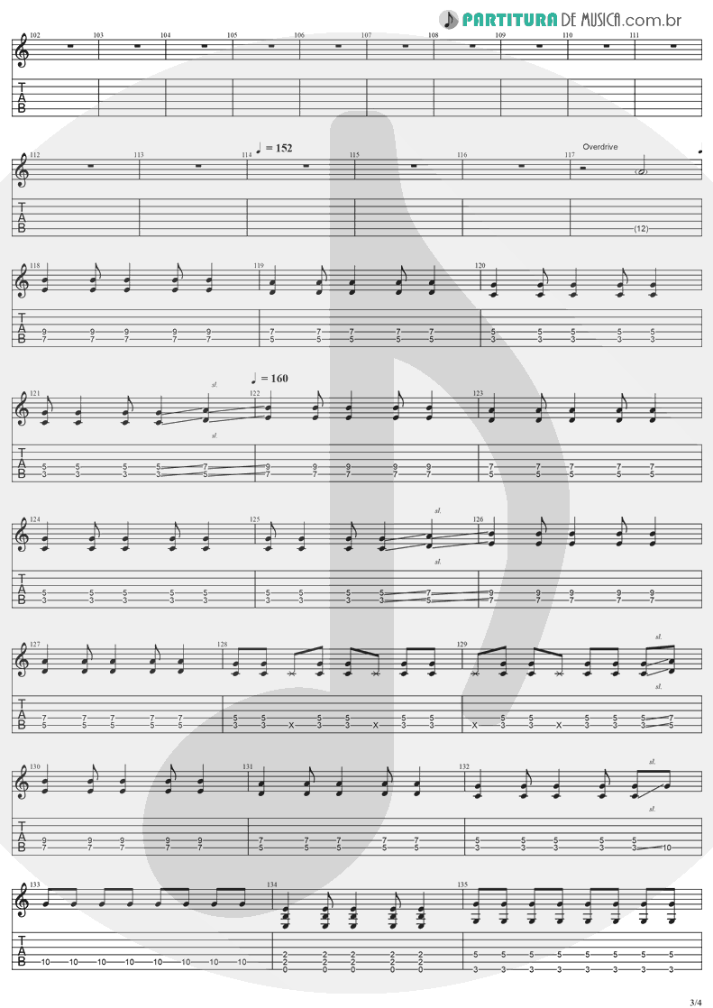 Tablatura + Partitura de musica de Guitarra Elétrica - So Close | Evanescence | Evanescence 1998 - pag 3