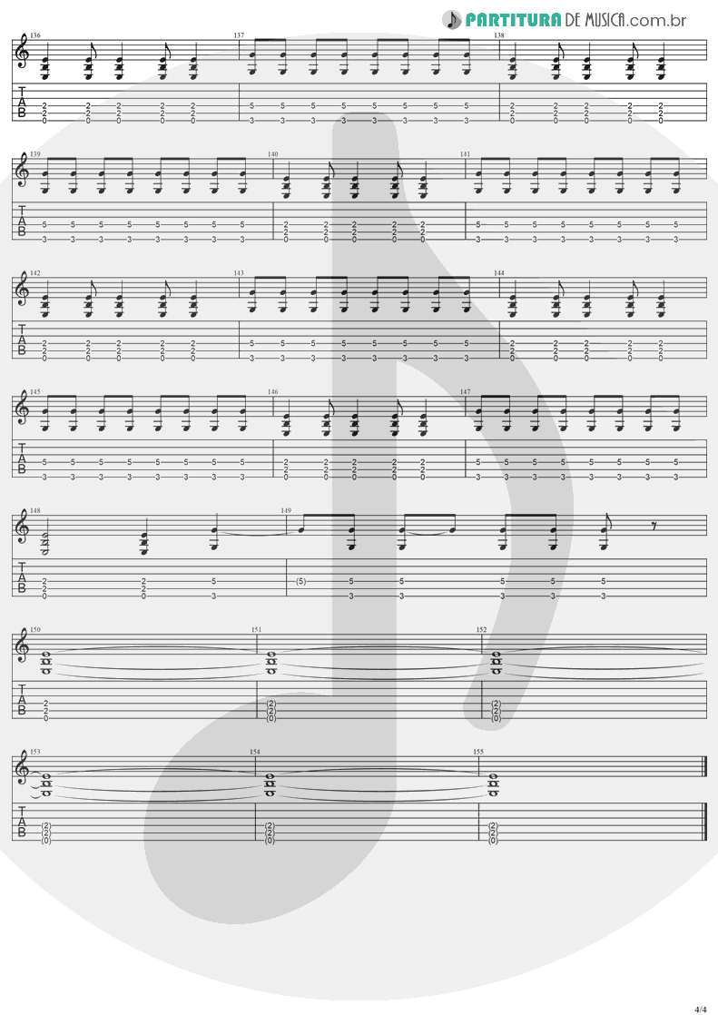 Tablatura + Partitura de musica de Guitarra Elétrica - So Close | Evanescence | Evanescence 1998 - pag 4