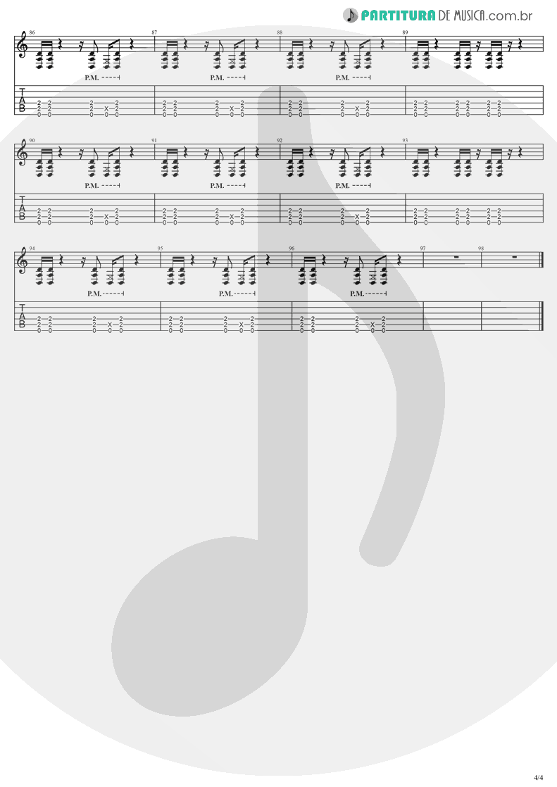 Tablatura + Partitura de musica de Guitarra Elétrica - Whisper | Evanescence | Sound Asleep EP 1999 - pag 4