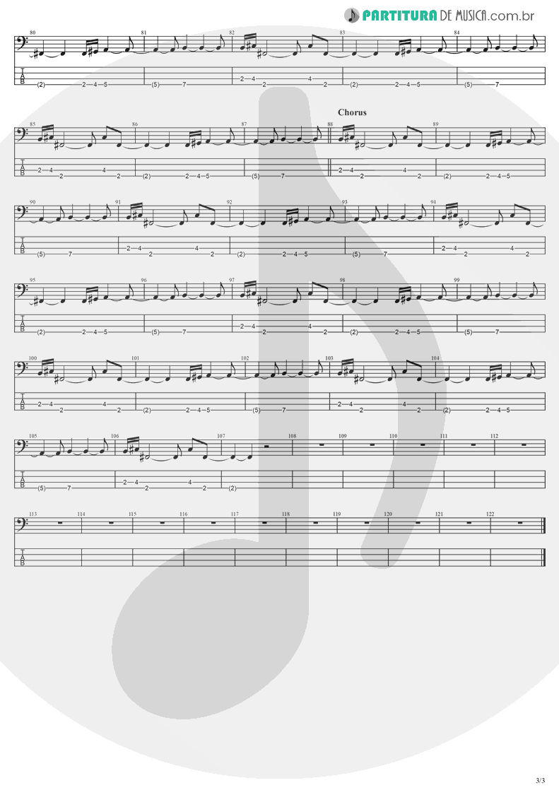 Tablatura + Partitura de musica de Baixo Elétrico - Anywhere | Evanescence | Origin 2000 - pag 3