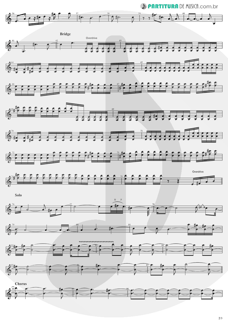 Partitura de musica de Violão - Anywhere | Evanescence | Origin 2000 - pag 2