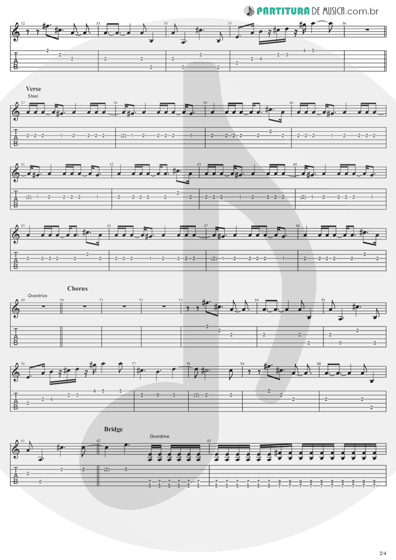 Tablatura + Partitura de musica de Violão - Anywhere | Evanescence | Origin 2000 - pag 2