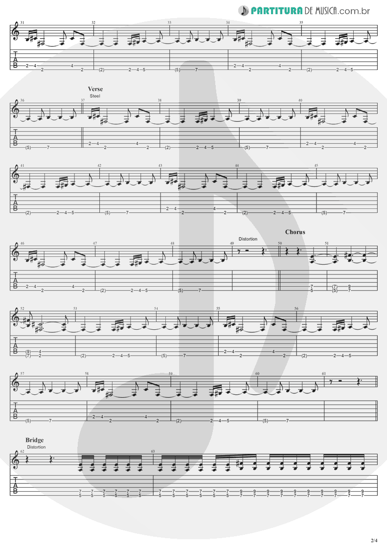 Tablatura + Partitura de musica de Violão - Anywhere | Evanescence | Origin 2000 - pag 2