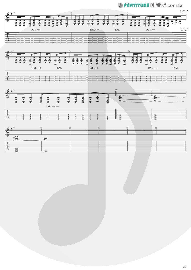Tablatura + Partitura de musica de Guitarra Elétrica - Imaginary | Evanescence | Origin 2000 - pag 3