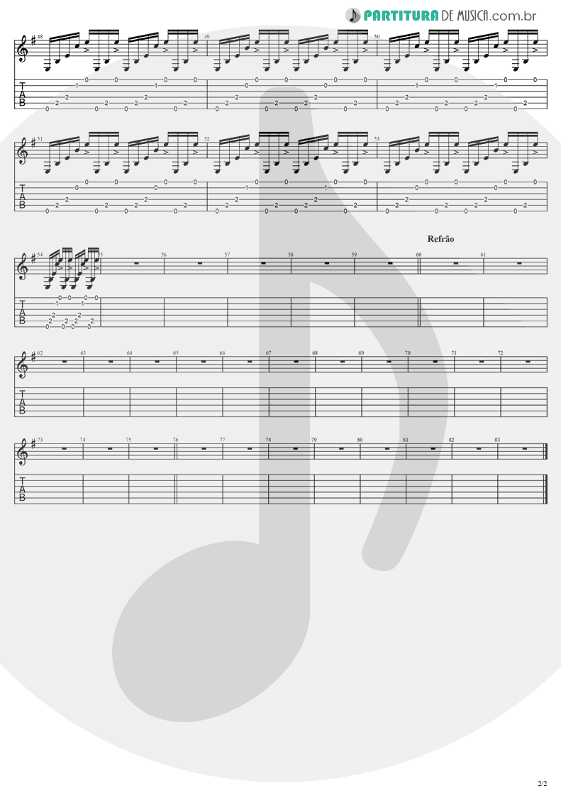 Tablatura + Partitura de musica de Violão - Imaginary | Evanescence | Origin 2000 - pag 2