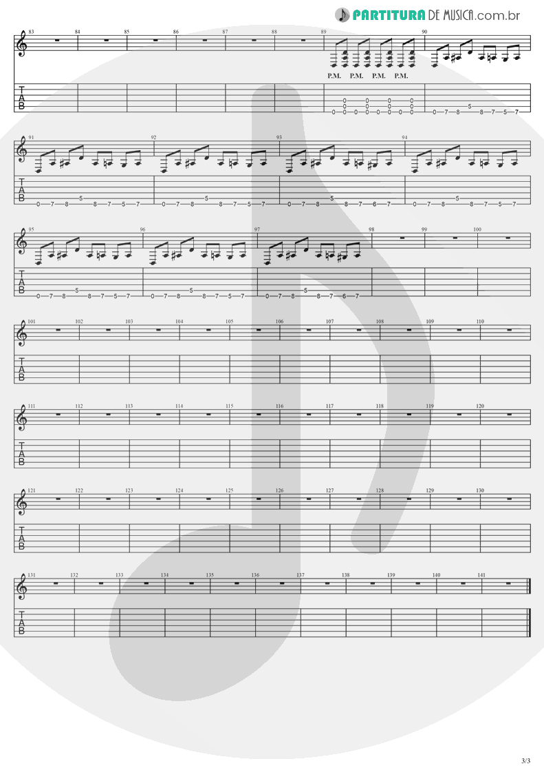 Tablatura + Partitura de musica de Guitarra Elétrica - Lies | Evanescence | Origin 2000 - pag 3