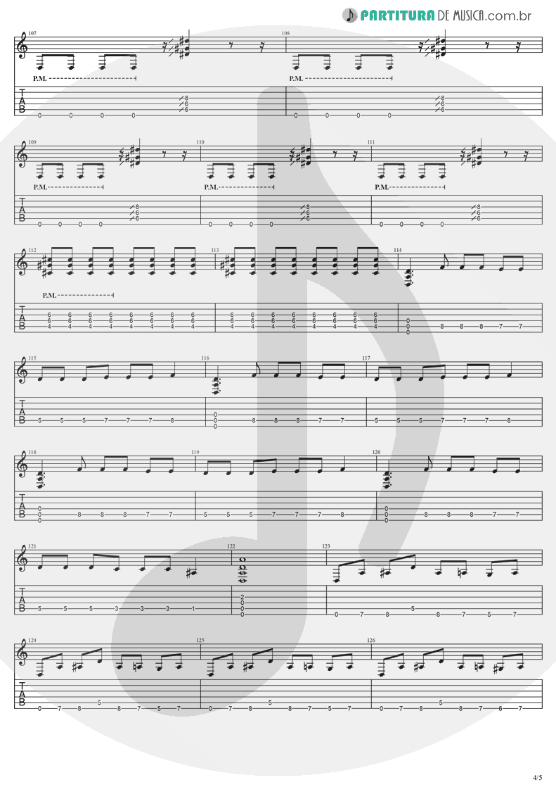 Tablatura + Partitura de musica de Guitarra Elétrica - Lies | Evanescence | Origin 2000 - pag 4
