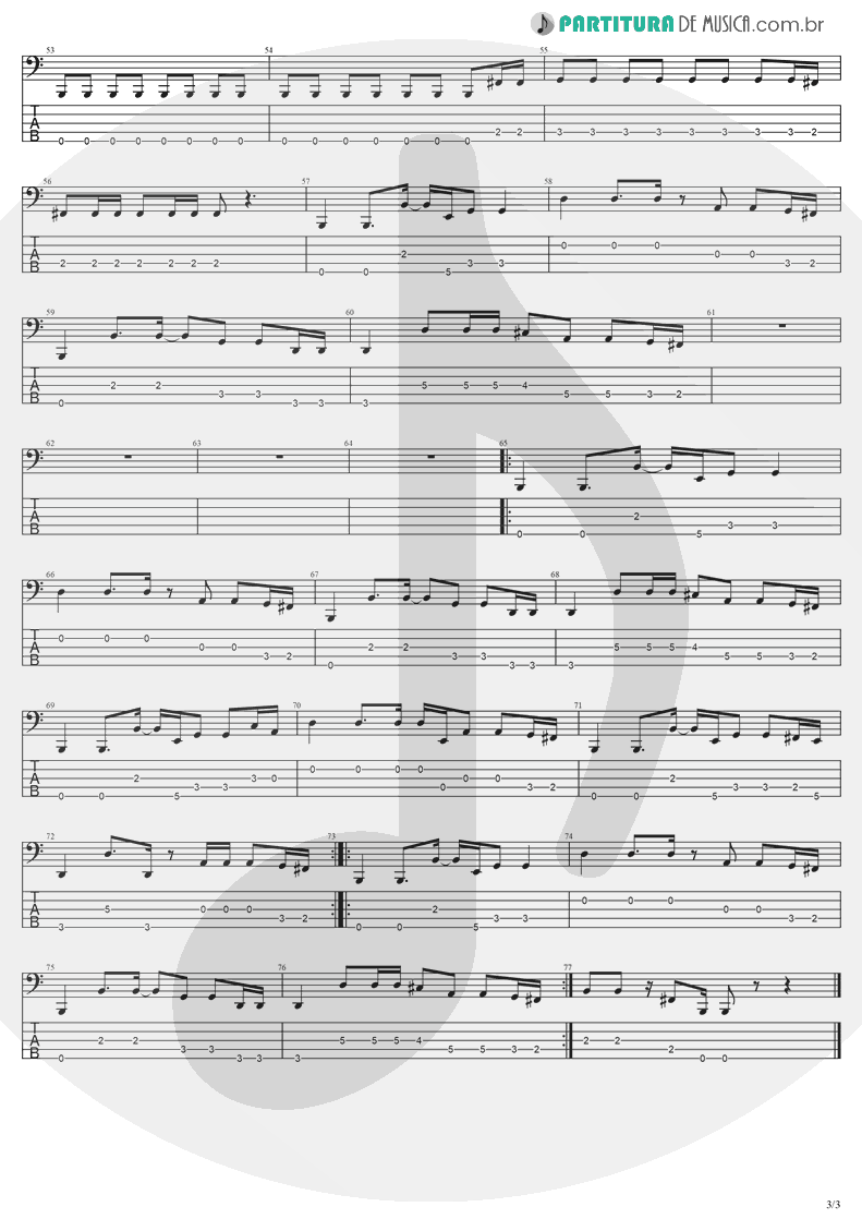 Tablatura + Partitura de musica de Baixo Elétrico - Going Under | Evanescence | Fallen 2003 - pag 3