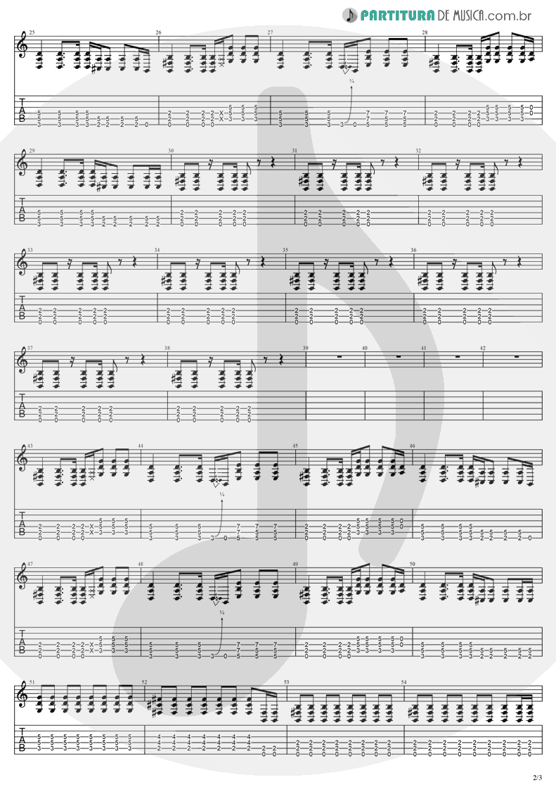 Tablatura + Partitura de musica de Guitarra Elétrica - Going Under | Evanescence | Fallen 2003 - pag 2