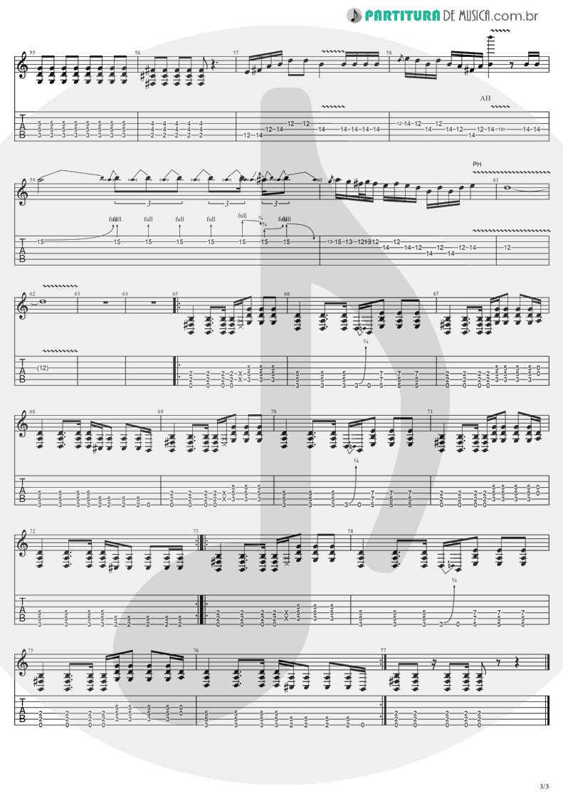 Tablatura + Partitura de musica de Guitarra Elétrica - Going Under | Evanescence | Fallen 2003 - pag 3