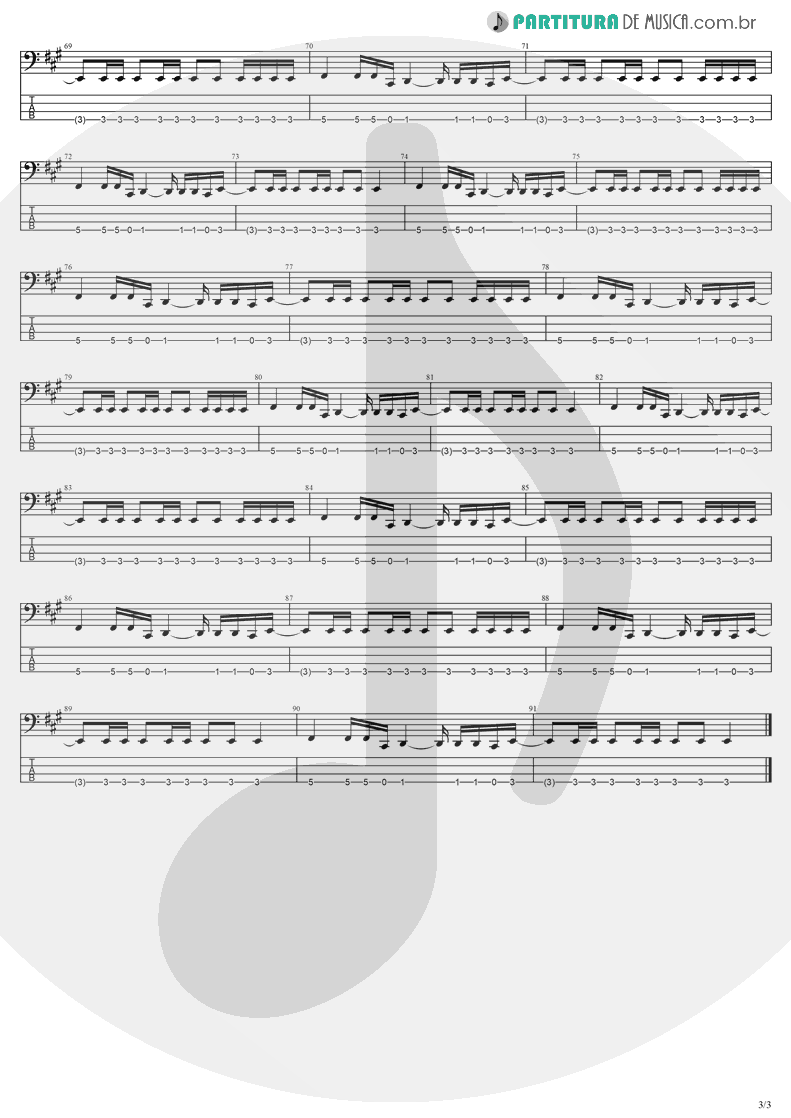 Tablatura + Partitura de musica de Baixo Elétrico - My Last Breath | Evanescence | Fallen 2003 - pag 3