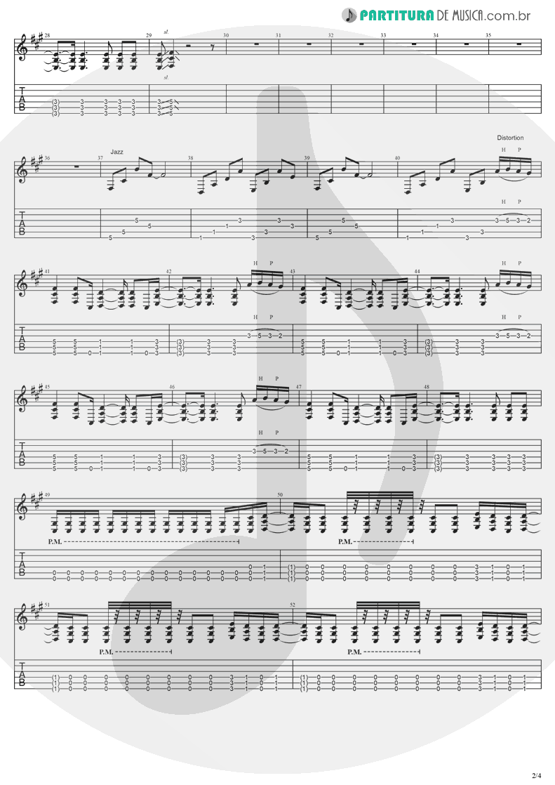 Tablatura + Partitura de musica de Guitarra Elétrica - My Last Breath | Evanescence | Fallen 2003 - pag 2