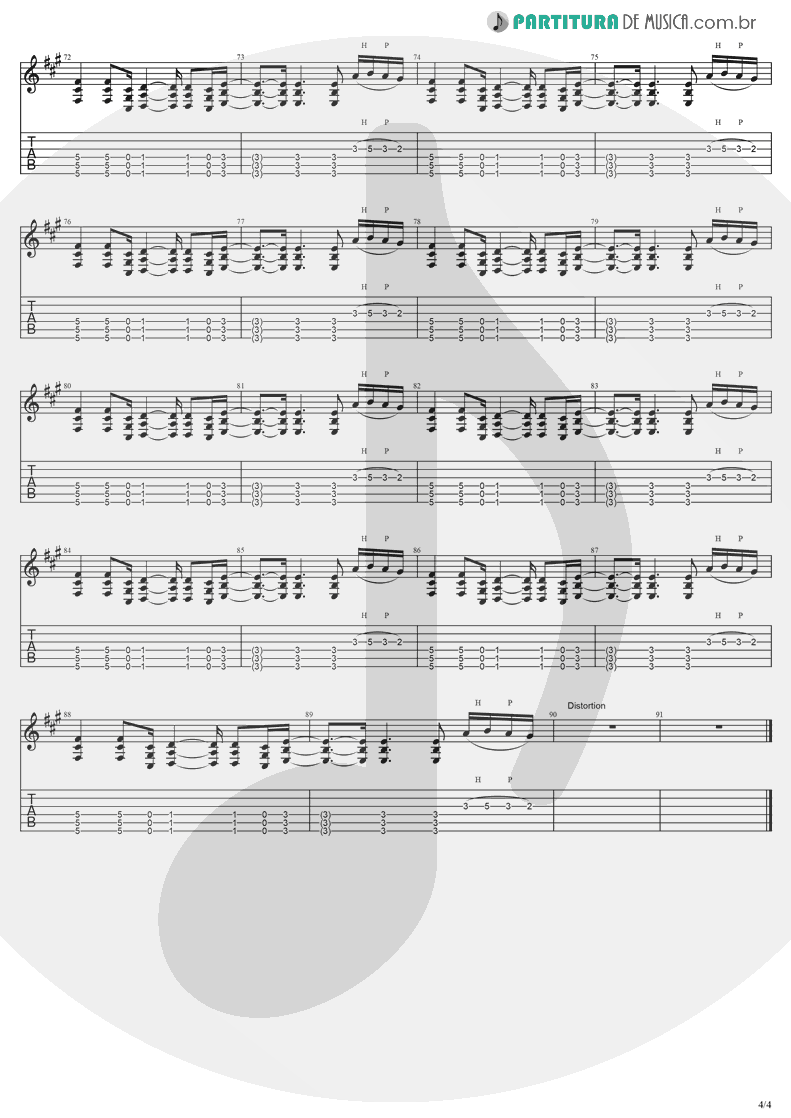 Tablatura + Partitura de musica de Guitarra Elétrica - My Last Breath | Evanescence | Fallen 2003 - pag 4