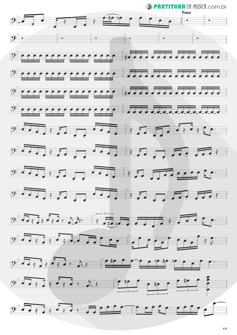 Partitura de musica de Baixo Elétrico - Cupid's Dead | Extreme | III Sides to Every Story 1982 - pag 4