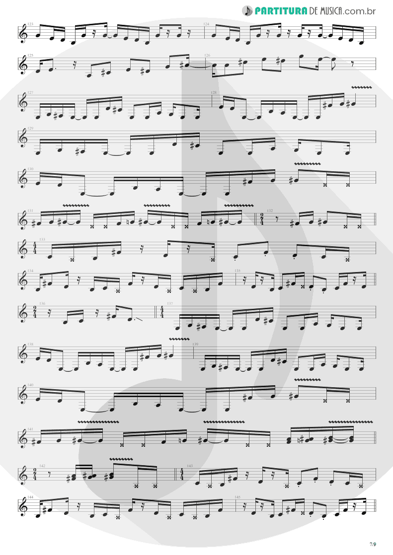 Partitura de musica de Guitarra Elétrica - Cupid's Dead | Extreme | III Sides to Every Story 1982 - pag 7