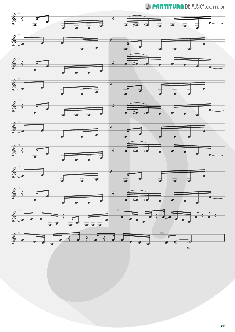 Partitura de musica de Guitarra Elétrica - Cupid's Dead | Extreme | III Sides to Every Story 1982 - pag 9