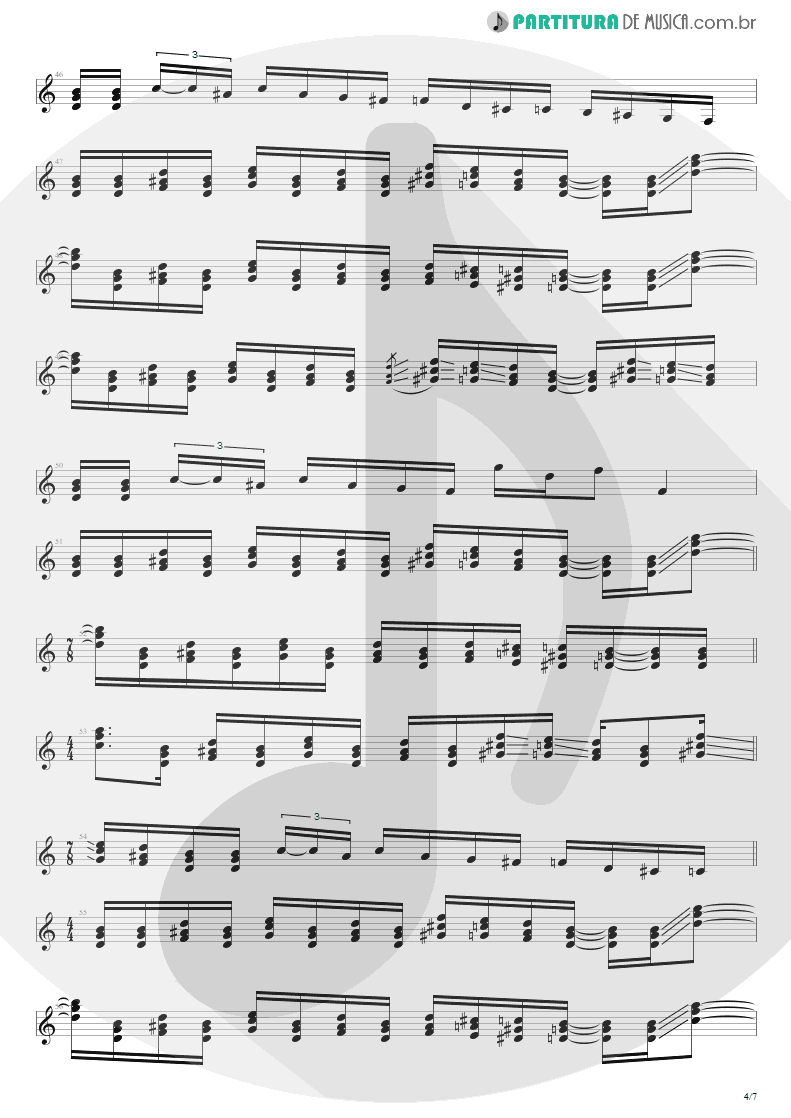 Partitura de musica de Guitarra Elétrica - Peacemaker Die | Extreme | III Sides to Every Story 1982 - pag 4