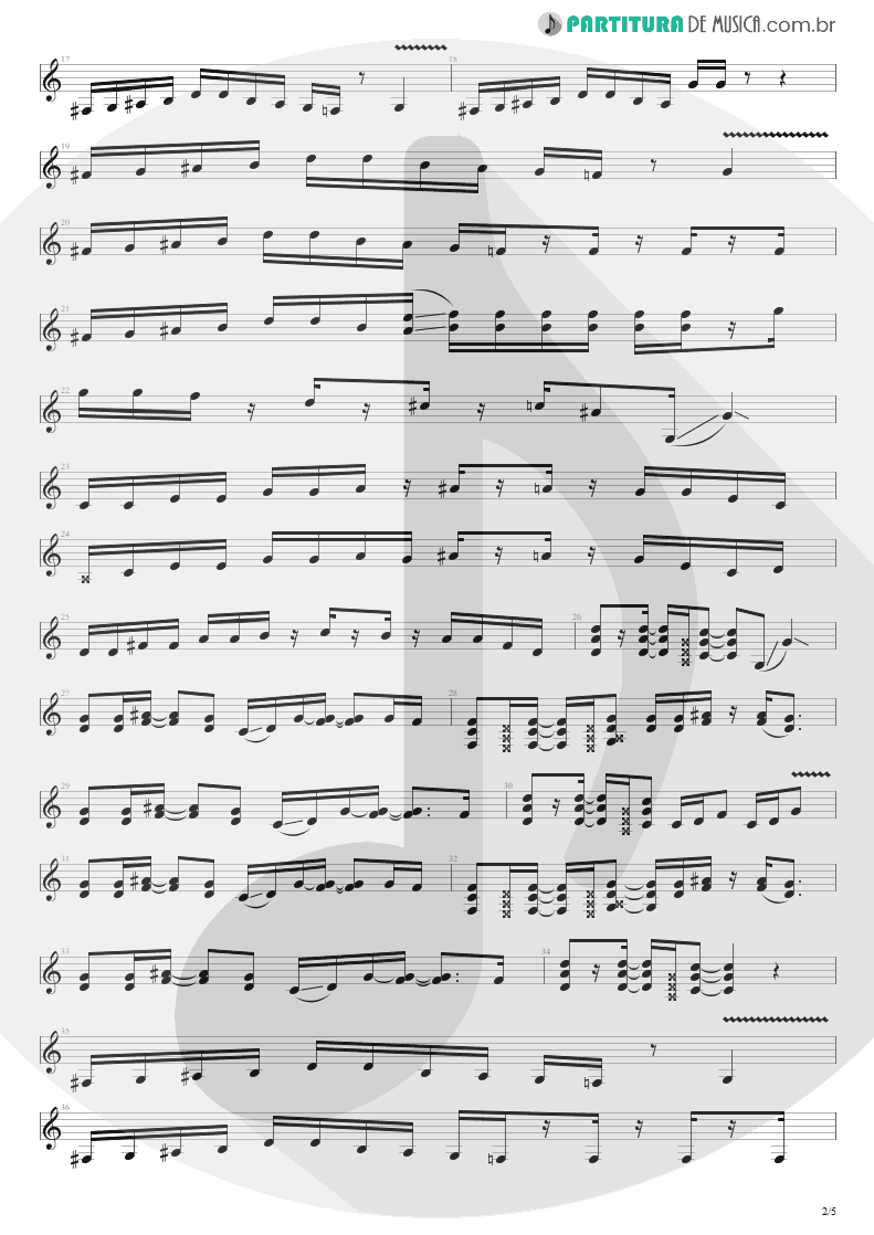 Partitura de musica de Guitarra Elétrica - Little Girls | Extreme | Extreme 1989 - pag 2