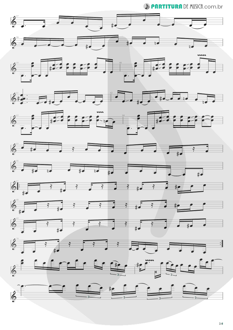 Partitura de musica de Guitarra Elétrica - Get The Funk Out | Extreme | Extreme II: Pornograffitti 1990 - pag 3