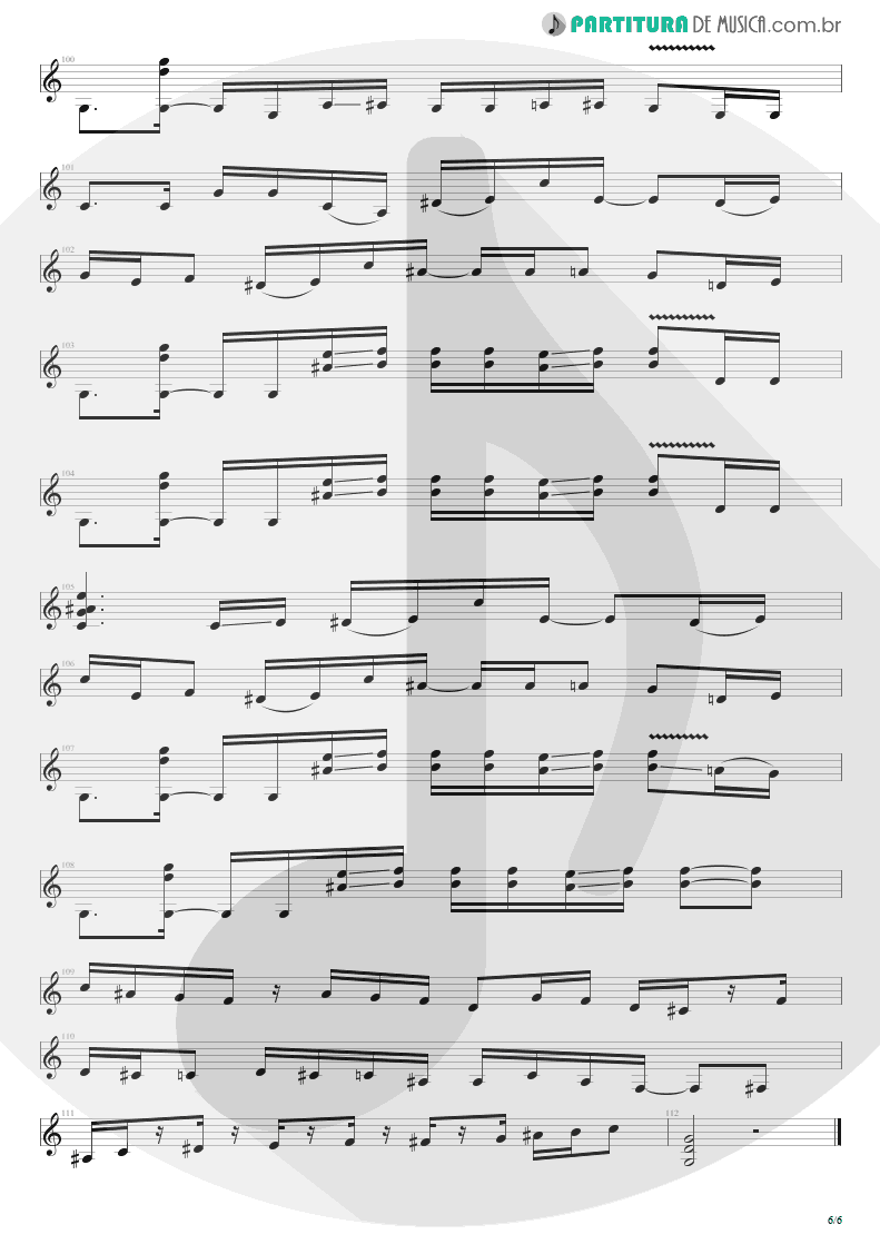 Partitura de musica de Guitarra Elétrica - Get The Funk Out | Extreme | Extreme II: Pornograffitti 1990 - pag 6