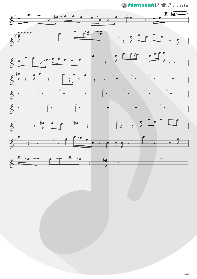 Partitura de musica de Guitarra Elétrica - Hole Hearted | Extreme | Extreme II: Pornograffitti 1990 - pag 2