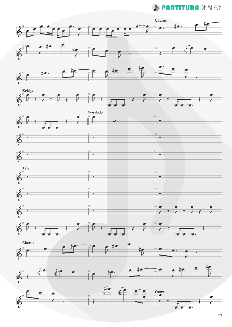 Partitura de musica de Canto - Epic | Faith No More | The Real Thing 1989 - pag 2