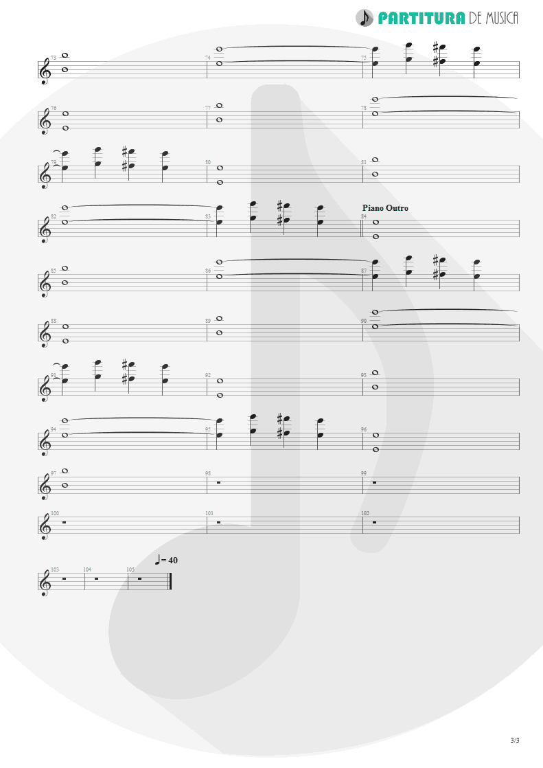 Partitura de musica de Guitarra Elétrica - Epic | Faith No More | The Real Thing 1989 - pag 3