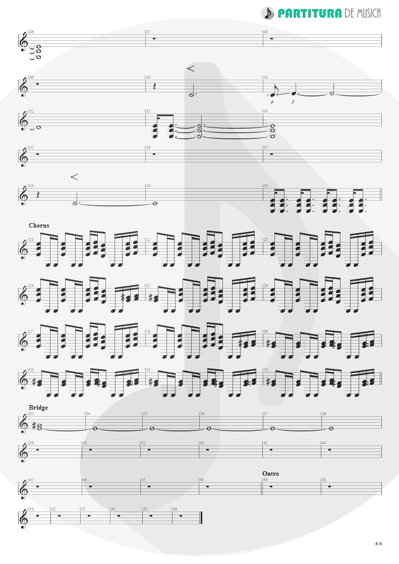 Partitura de musica de Guitarra Elétrica - The Real Thing | Faith No More | The Real Thing 1989 - pag 4