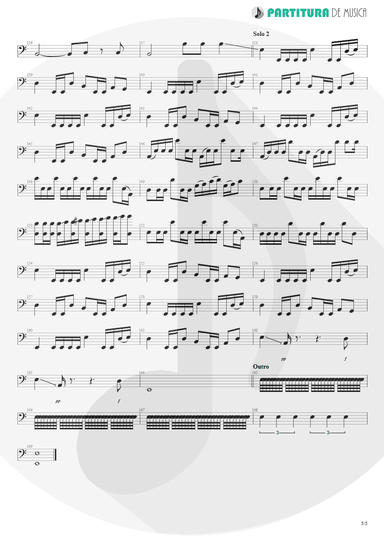 Partitura de musica de Baixo Elétrico - War Pigs | Faith No More | The Real Thing 1989 - pag 5