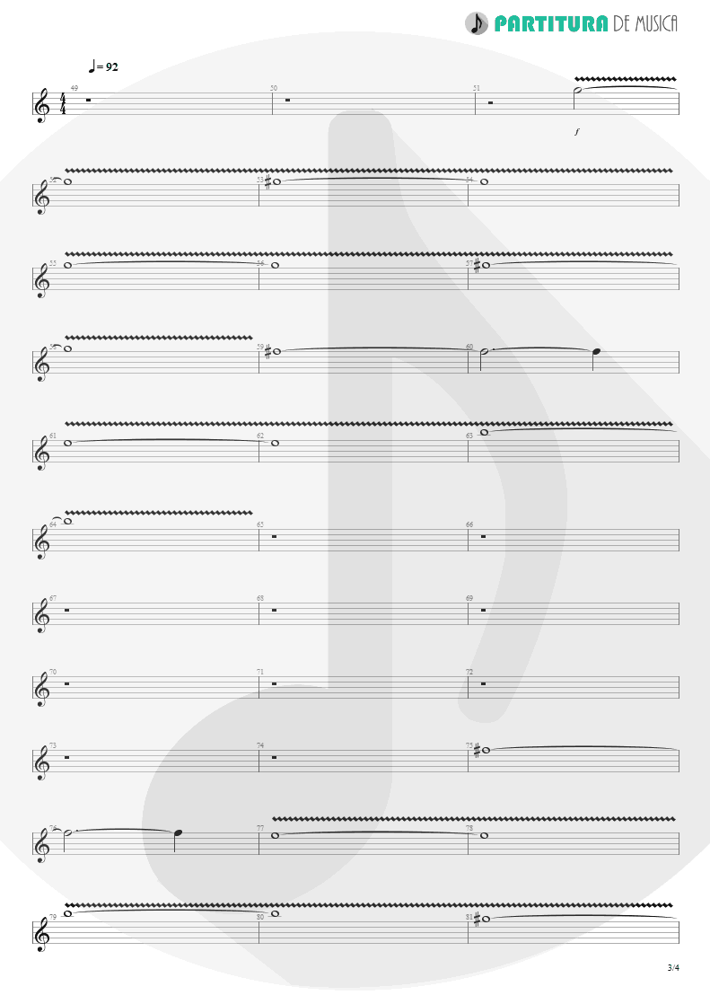 Partitura de musica de Guitarra Elétrica - Woodpecker From Mars | Faith No More | The Real Thing 1989 - pag 3