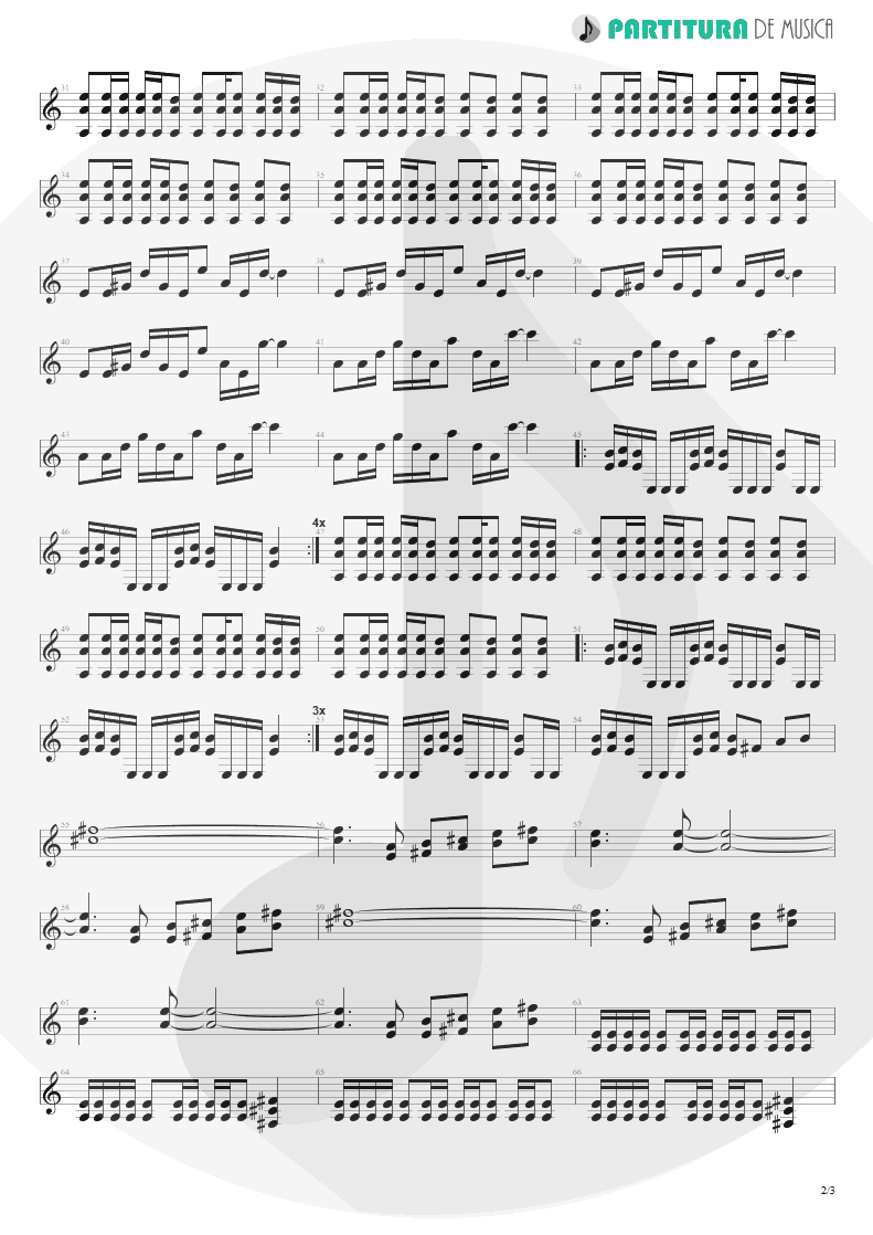 Partitura de musica de Guitarra Elétrica - A Small Victory | Faith No More | Angel Dust 1992 - pag 2