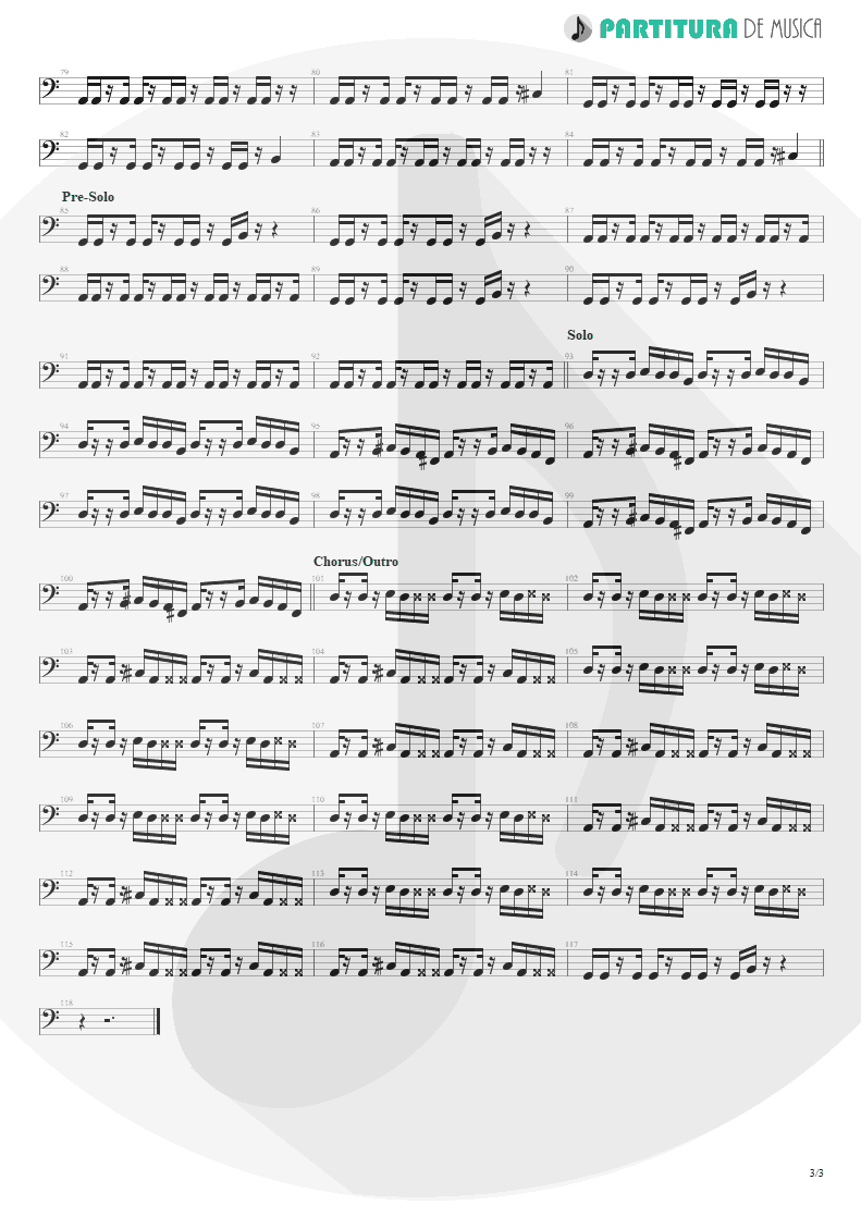 Partitura de musica de Baixo Elétrico - Everything's Ruined | Faith No More | Angel Dust 1992 - pag 3