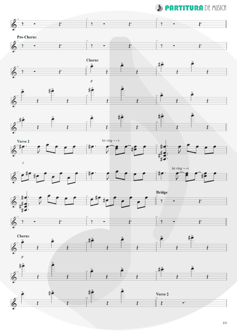 Partitura de musica de Piano - Everything's Ruined | Faith No More | Angel Dust 1992 - pag 2