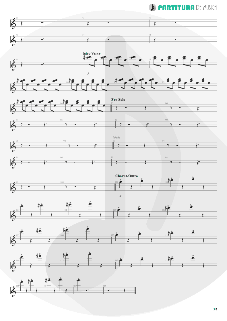 Partitura de musica de Piano - Everything's Ruined | Faith No More | Angel Dust 1992 - pag 3