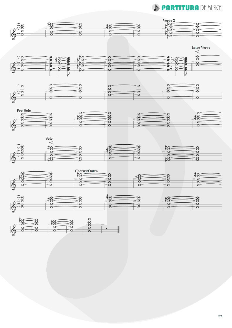 Partitura de musica de Teclado - Everything's Ruined | Faith No More | Angel Dust 1992 - pag 2