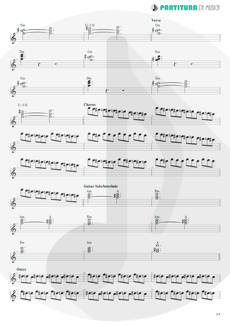 Partitura de musica de Teclado - Land Of Sunshine | Faith No More | Angel Dust 1992 - pag 3